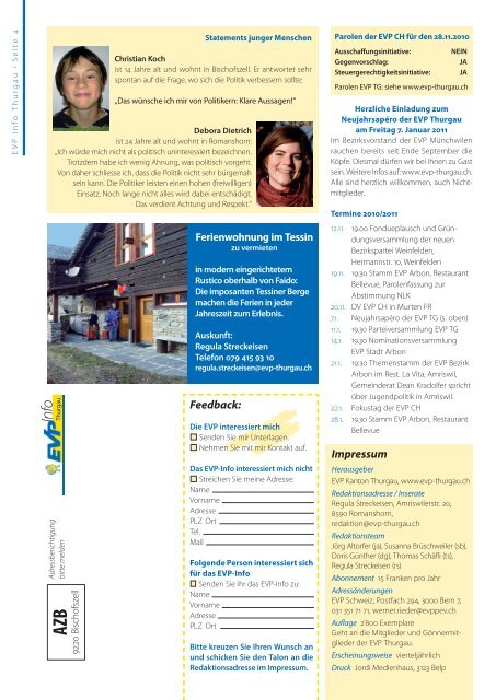 EVP Info Nr. 22 / November 2010 - EVP Thurgau