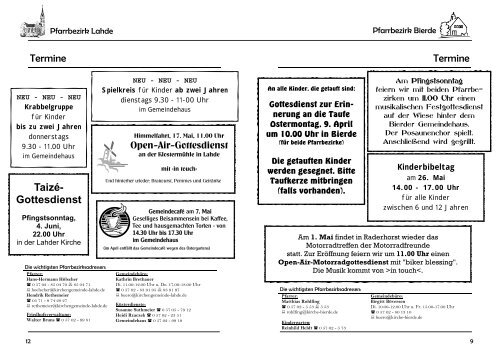 Gemeindebrief - Ev.-luth. Kirchengemeinde Lahde