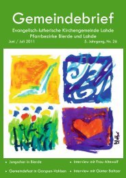 Gemeindebrief - Ev.-luth. Kirchengemeinde Lahde