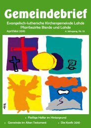 Gemeindebrief - Ev.-luth. Kirchengemeinde Lahde