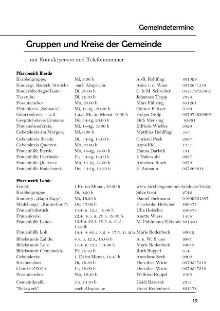 Gemeindebrief - Ev.-luth. Kirchengemeinde Lahde