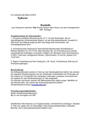 Kurzinfo Yale - Evangelisches Stift