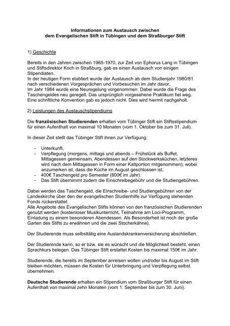 Info Studienjahr Straßburg - Evangelisches Stift