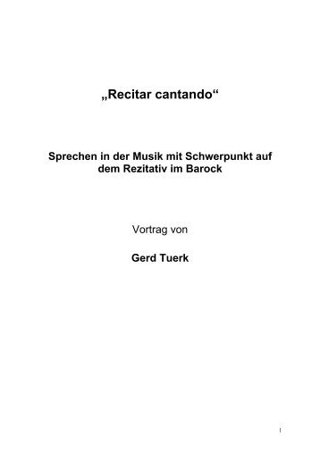 „Recitar cantando“ : Sprechen in der Musik mit Schwerpunkt ... - EVTA