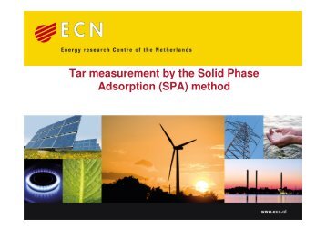 Tar measurement by the Solid Phase Adsorption (SPA ... - EVUR