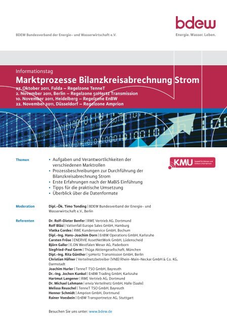 Marktprozesse Bilanzkreisabrechnung Strom - EW Medien