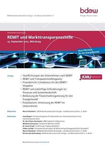REMIT und Markttransparenzstelle - EW Medien