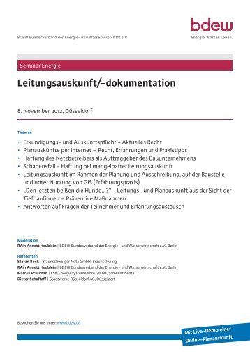 Leitungsauskunft - EW Medien