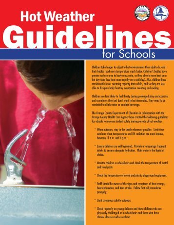 Hot Weather Guidelines for Schools - Washtenaw County