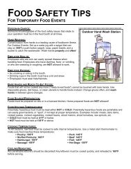 Temporary Food Safety Tips - Washtenaw County