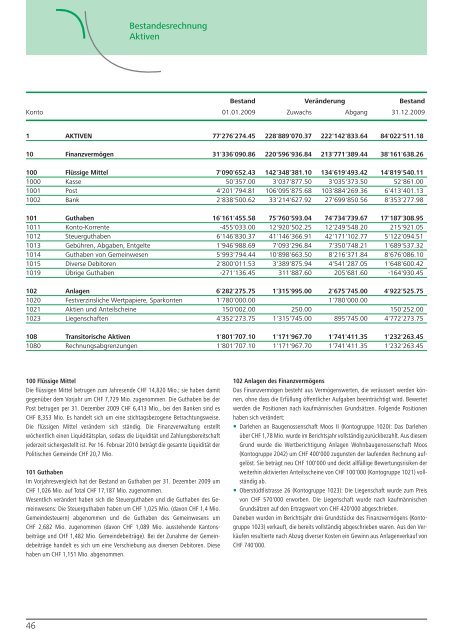 Jahresrechnung 2009 - Wasser- und Elektrizitätswerk der Gemeinde ...