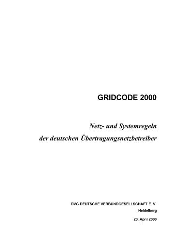 XXII. Grid Code 2000 - EWeRK