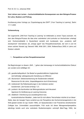 Wildt-05-Vom Lehren zum Lernen-hochschuldidaktische ... - EWFT