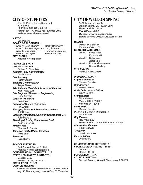 East-West Gateway's 2010 Public Officials Directory