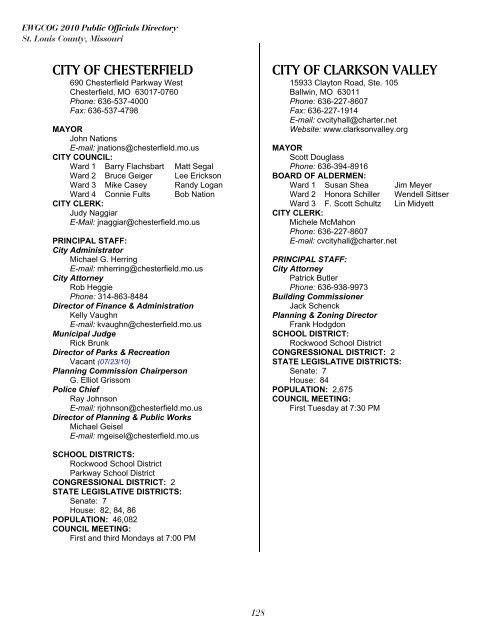 East-West Gateway's 2010 Public Officials Directory