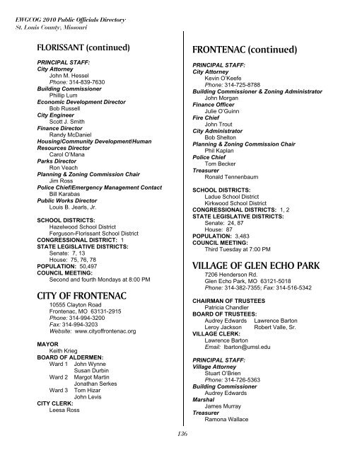 East-West Gateway's 2010 Public Officials Directory