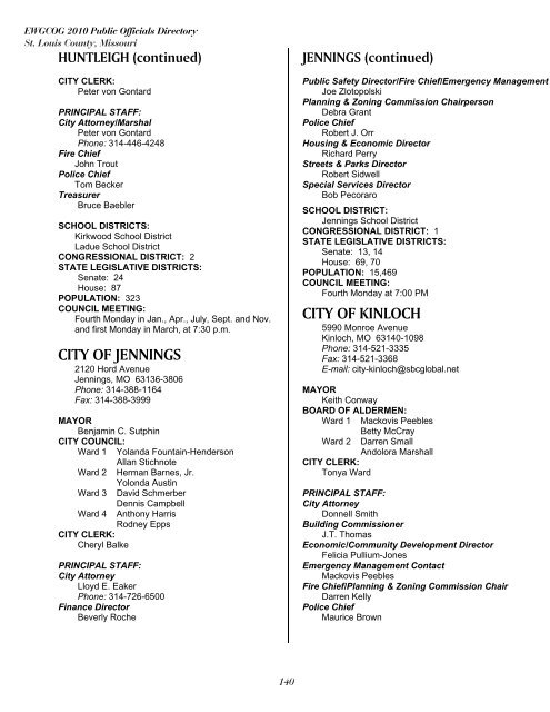 East-West Gateway's 2010 Public Officials Directory