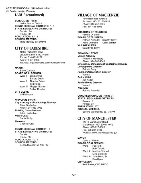 East-West Gateway's 2010 Public Officials Directory