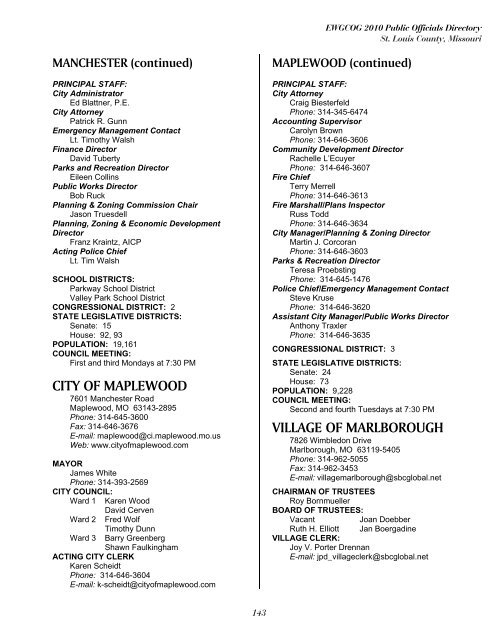 East-West Gateway's 2010 Public Officials Directory