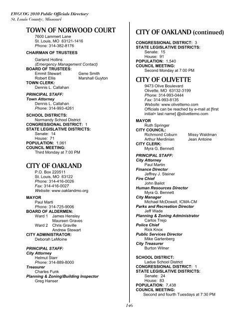 East-West Gateway's 2010 Public Officials Directory