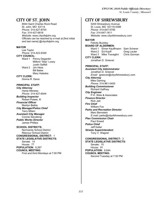 East-West Gateway's 2010 Public Officials Directory