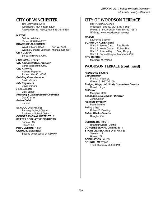 East-West Gateway's 2010 Public Officials Directory