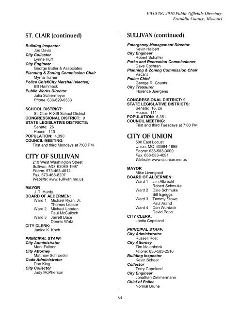 East-West Gateway's 2010 Public Officials Directory