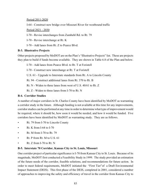 St. Charles County Transportation Plan 2030 - East-West Gateway ...