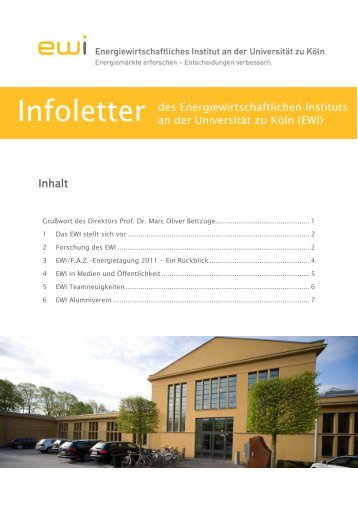 Infoletter - Energiewirtschaftliches Institut an der Universität zu Köln