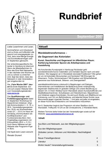 Rundbrief September 2007 [pdf] - Eine Welt Netzwerk Hamburg eV