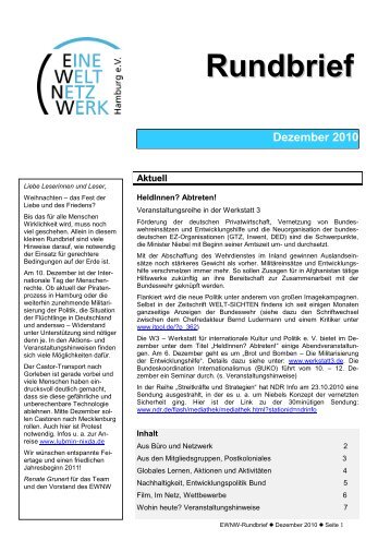 Rundbrief Dezember 2010 [pdf] - Eine Welt Netzwerk Hamburg eV