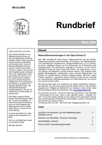 Rundbrief März 2005 [pdf] - Eine Welt Netzwerk Hamburg eV