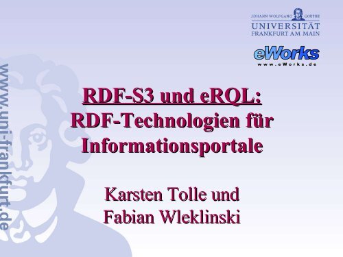 RDF-S3 und eRQL: RDF-Technologien für ... - eWorks