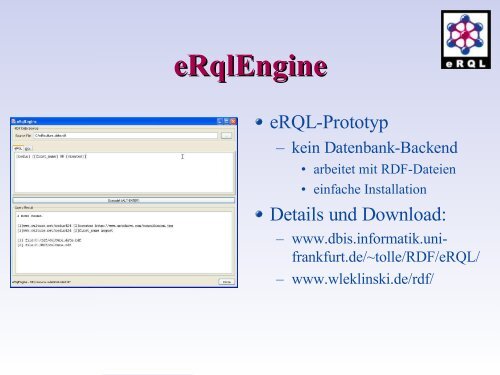 RDF-S3 und eRQL: RDF-Technologien für ... - eWorks