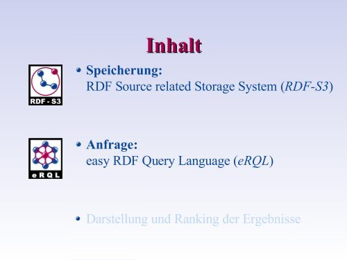 RDF-S3 und eRQL: RDF-Technologien für ... - eWorks