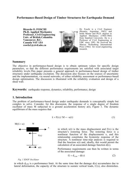 Performance-Based Design of Timber Structures for Earthquake ...