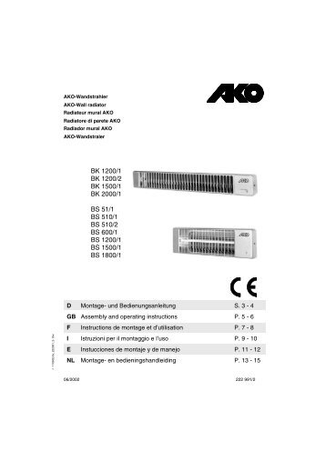 Typ BS 51/1, BS 510/1, BS 510/2, BS 600/1, BS 1200/1 - ewt & EIO