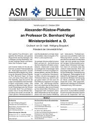 Alexander-Rüstow-Plakette an Professor Dr. Bernhard Vogel ...