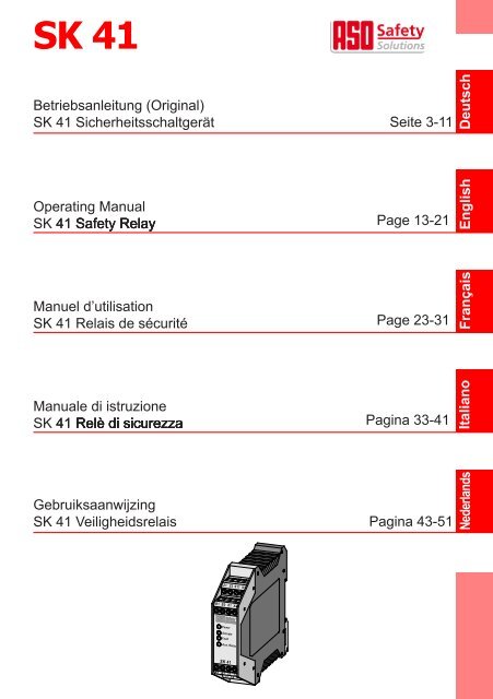 Betriebsanleitung (Original) SK 41 ... - ASO Safety