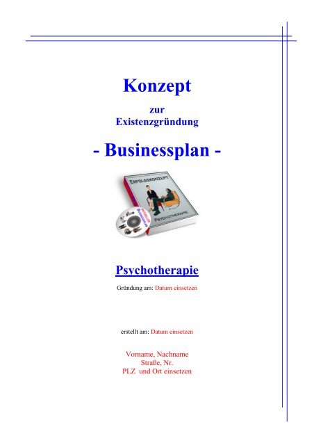 Konzept - Businessplan -