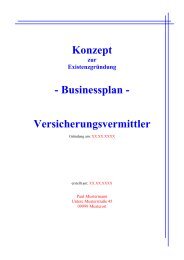 Konzept - Businessplan - Versicherungsvermittler
