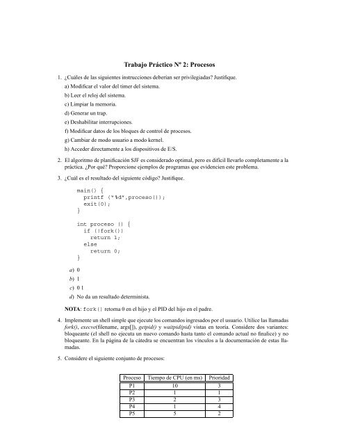 Trabajo Práctico Nº 2: Procesos