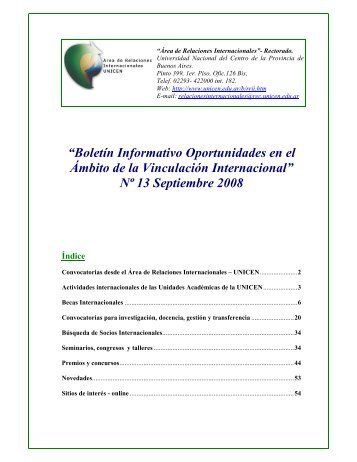 Boletin Informativo en el Ambito de la Vinculacion Internacional Nº ...