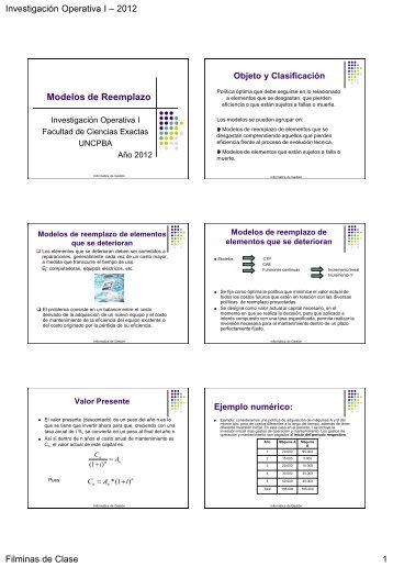 Teoría de Fallas y Reemplazos - Facultad de Ciencias Exactas