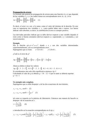 Propagacion de errores. Practica Nro1