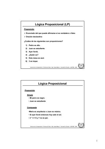 Lógica Proposicional - Facultad de Ciencias Exactas