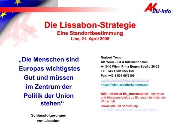 EU-Info Scheitert die Lissabon-Strategie? - Exabis