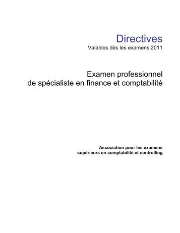 Directives Brevet fédéral 2011 (PDF, 80 Ko) - Avenir Formation