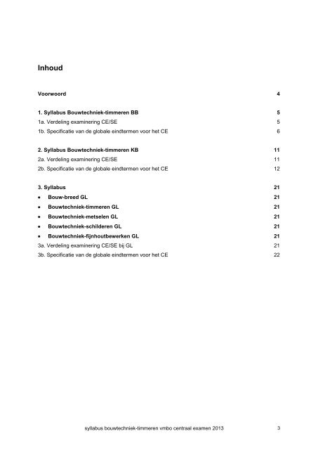 BOUWTECHNIEK-TIMMEREN VMBO - Examenblad.nl