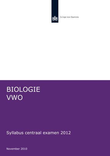Syllabus Biologie vwo - Examenblad.nl